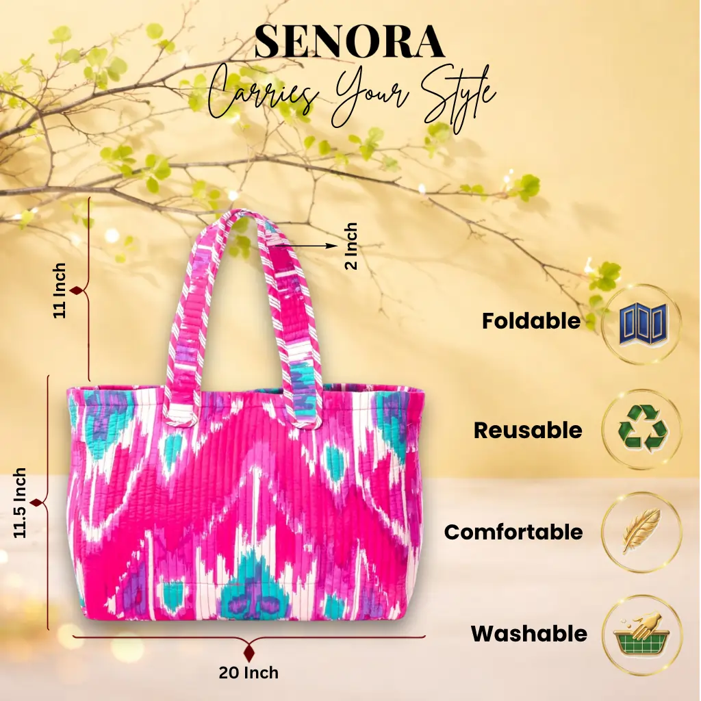 Senora-pink-wide-quilted-cotton-tote-handbag