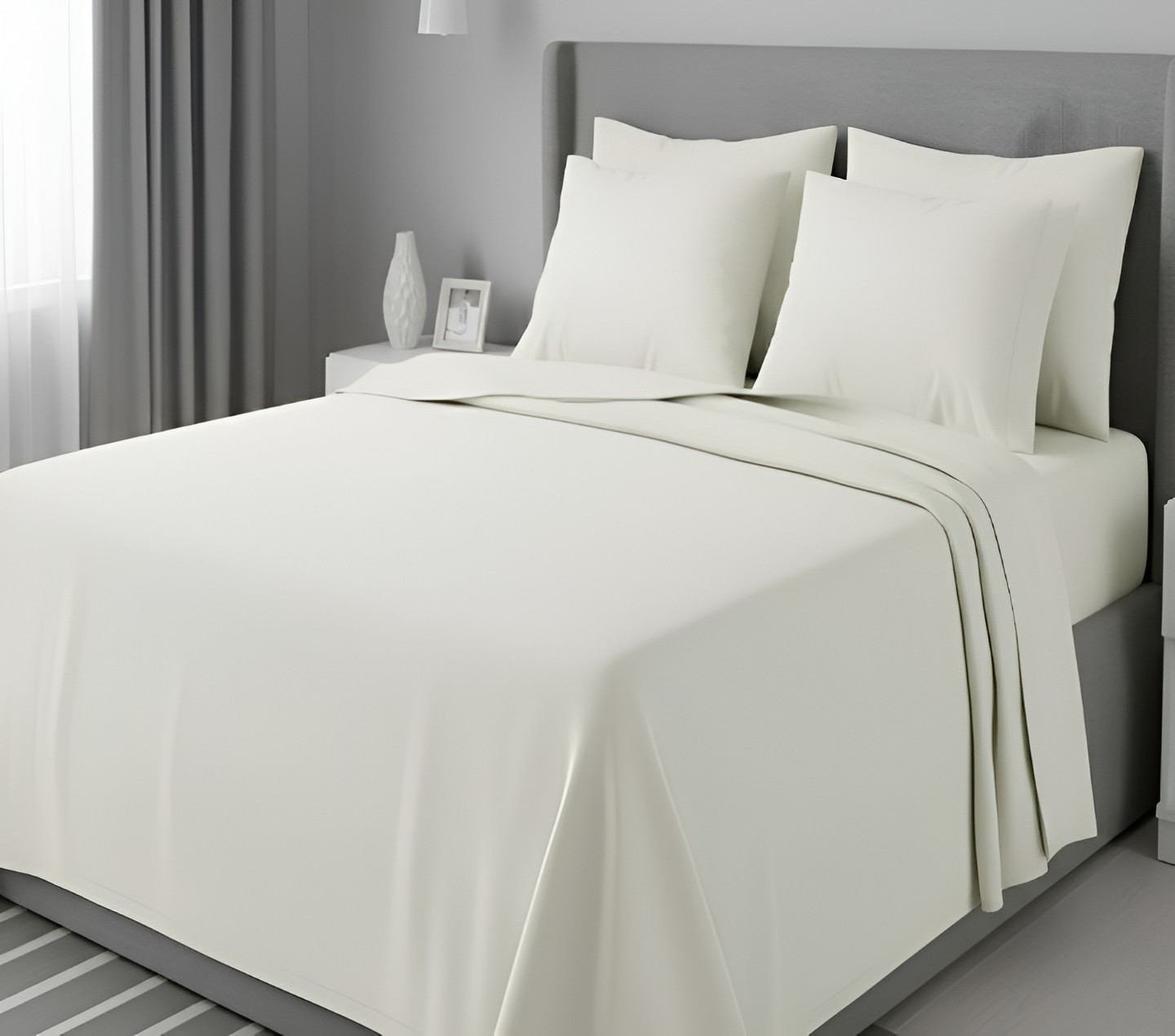 Cotton King Bedsheet Set in Cream
