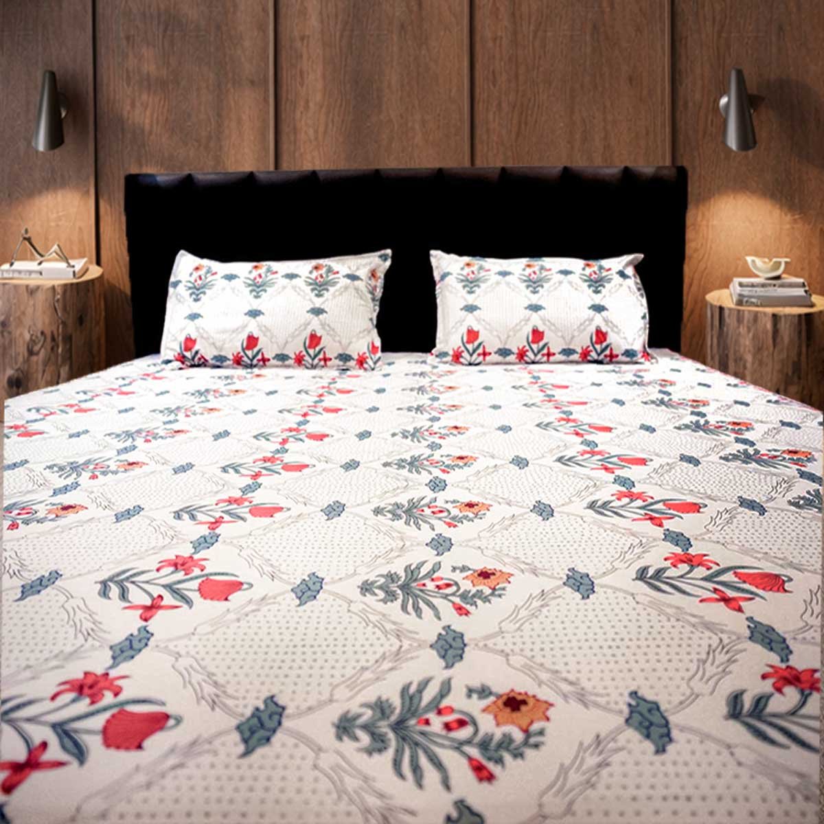 SENORA Rosy Floral Bedsheet