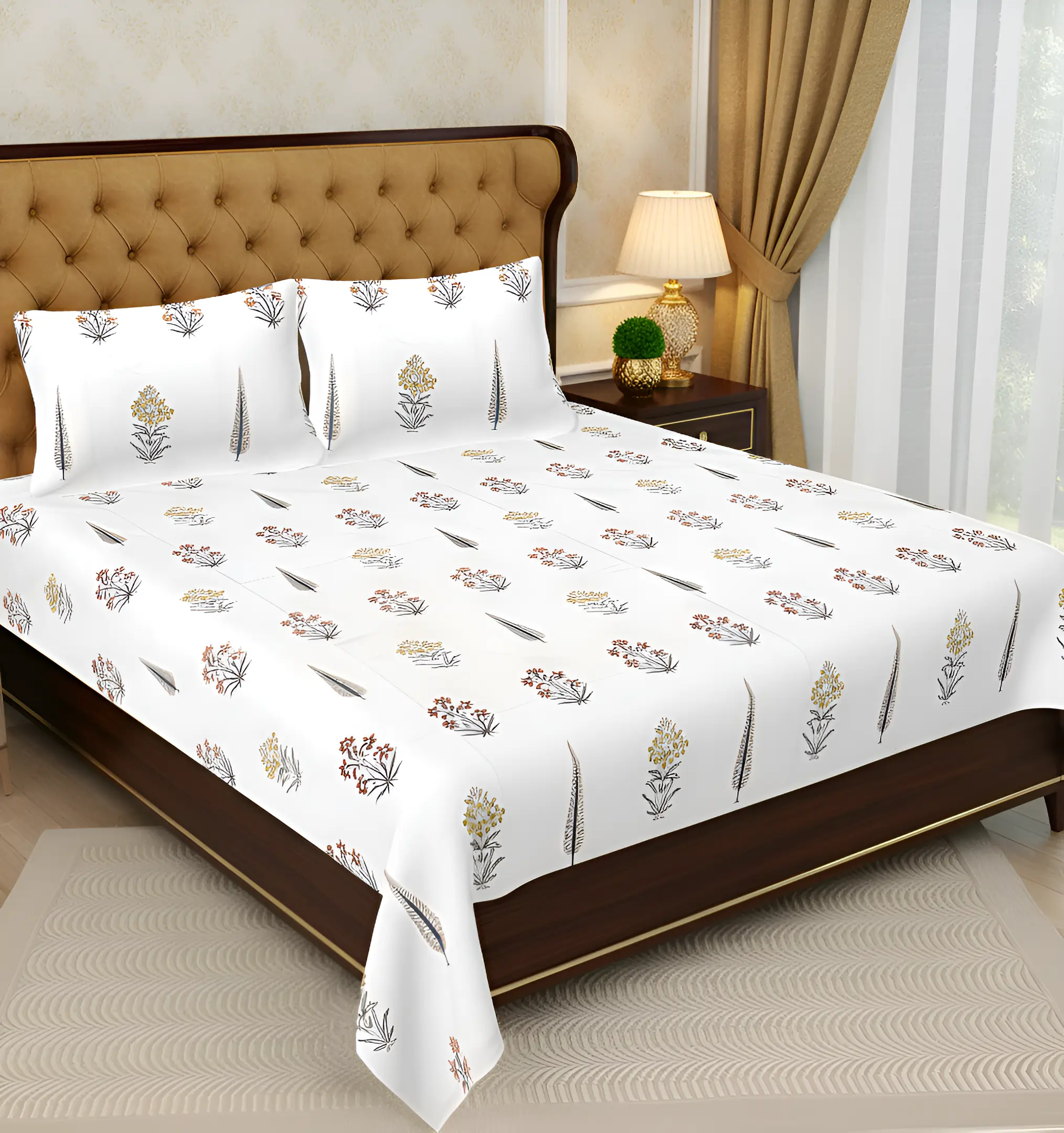 Floral-bedroom-Red-Orange_