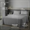 Organic Cotton King Bedsheet Set in Silver Grey