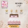Peach White Floral King Size 180 TC Cotton Bedsheet by SENORA
