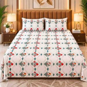 Rosy Floral King Bedsheet