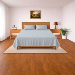 SENORA Lifestyle 300TC Organic Cotton King Size Bedsheet Set – 3 Pc with Pillow Covers | Slate Blue