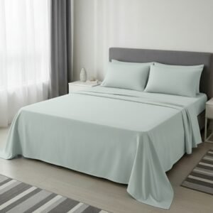 Organic Cotton King Bedsheet Sage Green