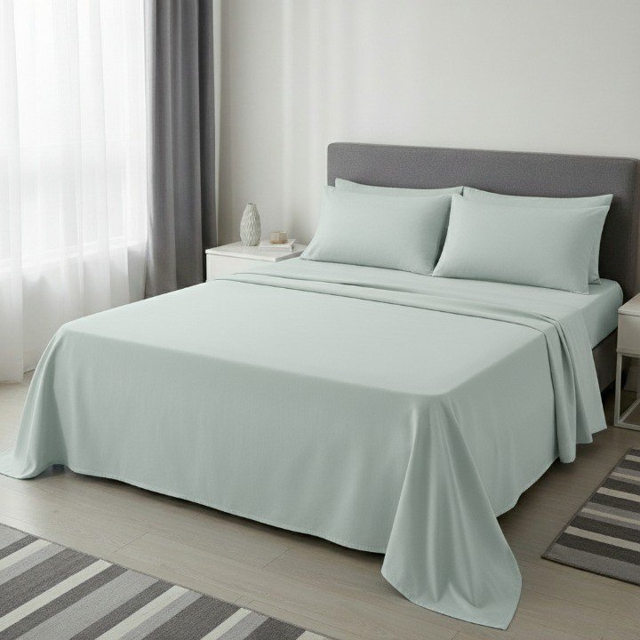Sage Green King Bedsheet Set Made with Organic Cotton