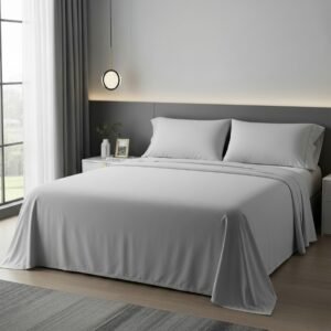 Organic Cotton King Bedsheet Silver Grey