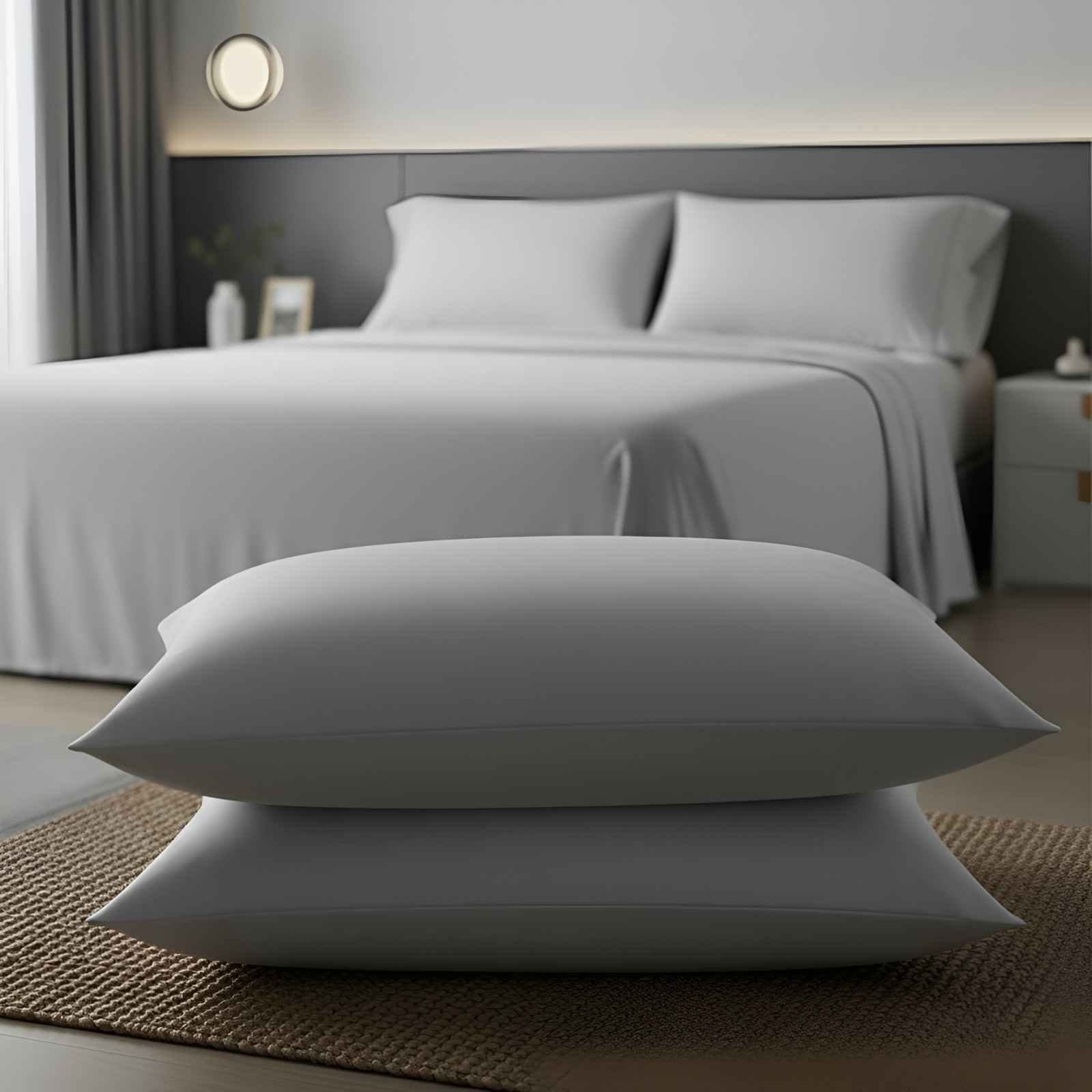 Silver Grey Organic Cotton King Size Bedsheet Set