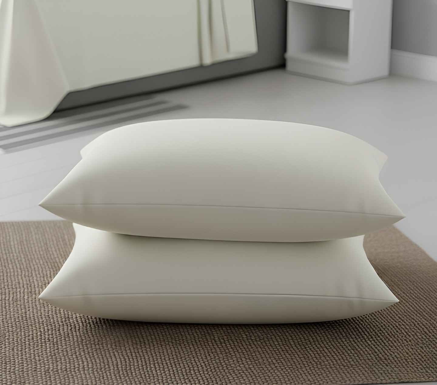 Soft Cream Cotton Bedsheet for King Size Bed