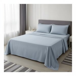 Organic Cotton King Bedsheet Slate Blue
