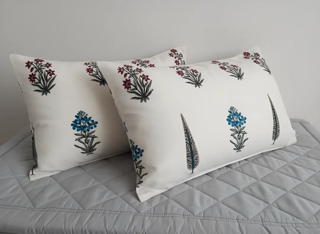 floral Blue_Pink-pillow