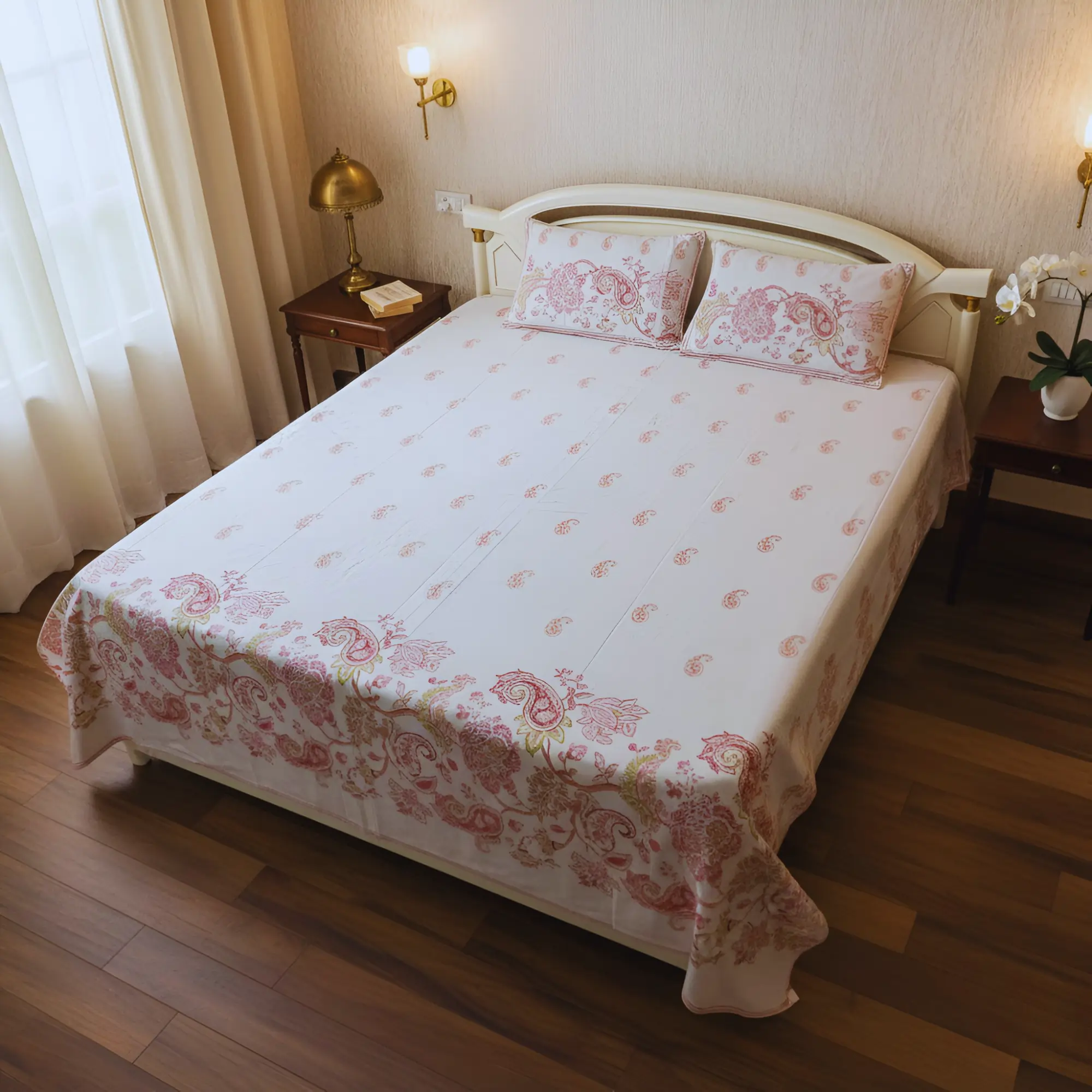 floral-peach-whitebedroom