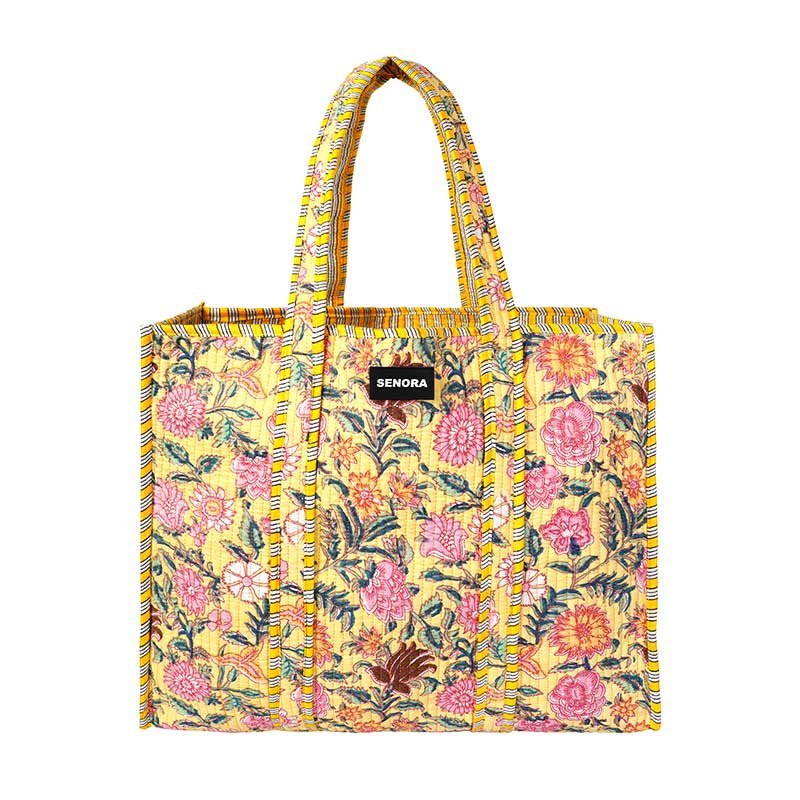Senora-jaipuri-block-print-yellow-tote-bag