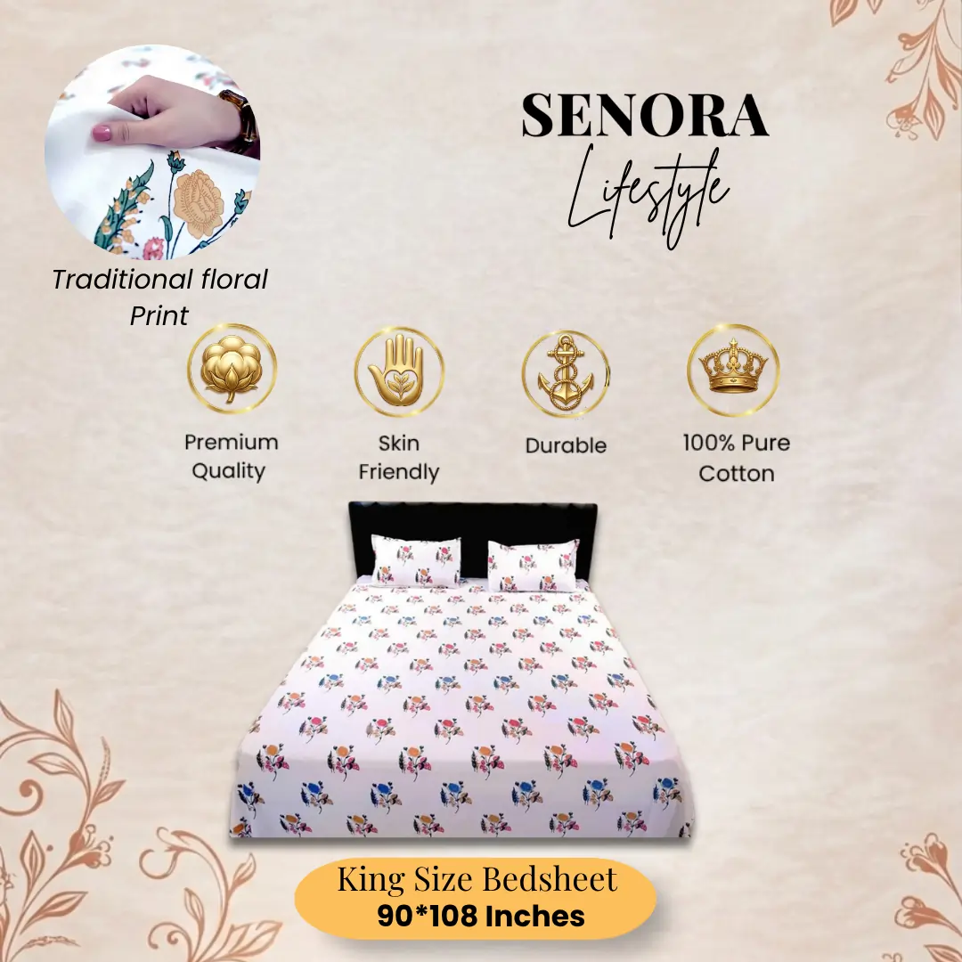 senora-floral-meadow-king-size-cotton-bedsheet