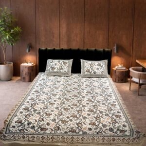 Earthy Floral King Size Bedsheet
