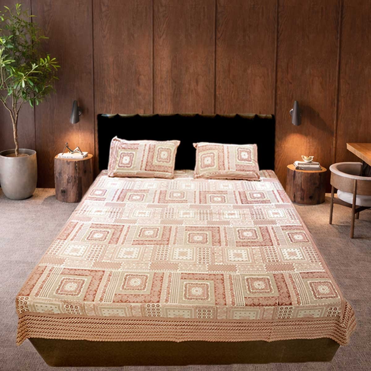 senora-cream-base-maroon-floral-king-bedsheet senora-cream-base-maroon-floral-king-bedsheet