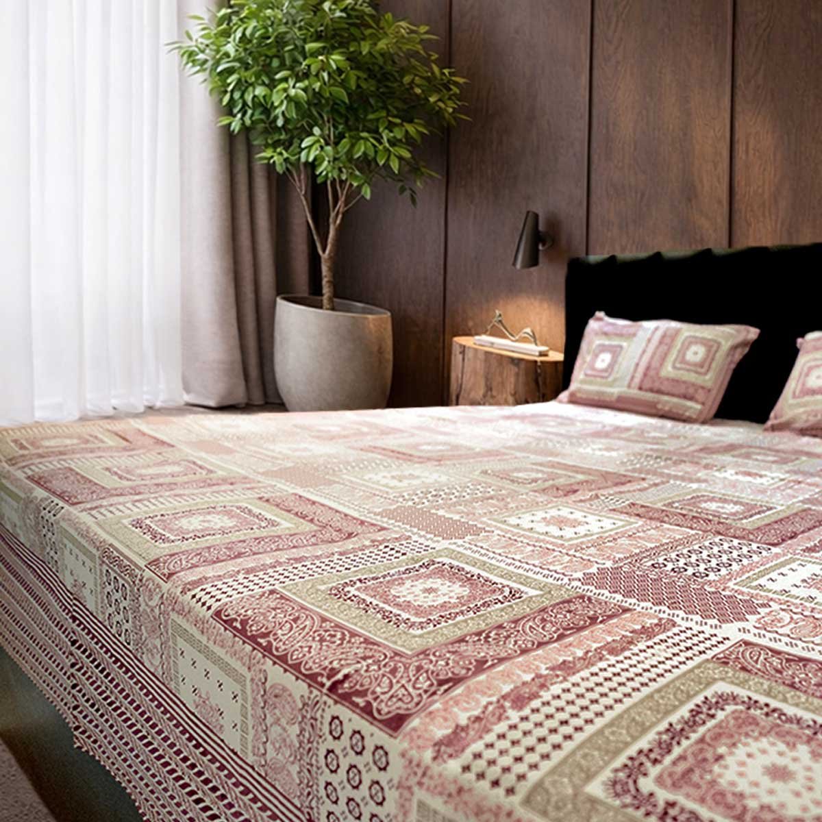senora-ethnic-floral-print-king-size-cotton-bedsheet-set senora-ethnic-floral-print-king-size-cotton-bedsheet-set