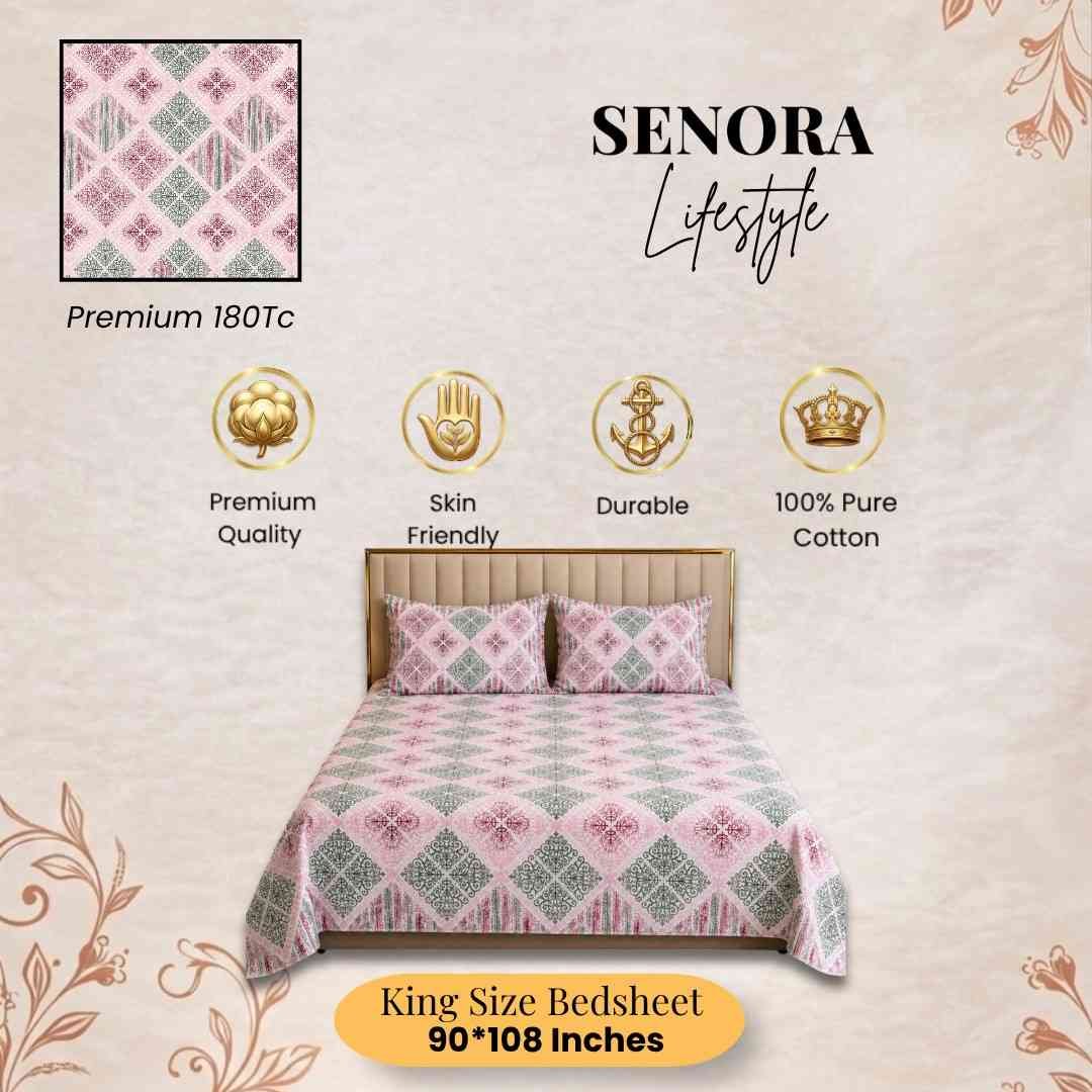Premium180TCFloralKingSizeCottonBedsheetbySENOR