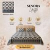 SENORA Premium 180 TC King Size Cotton Bedsheet with Floral Print Design