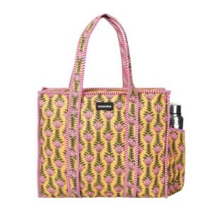 Senora-yellow-floral-quilted-tote