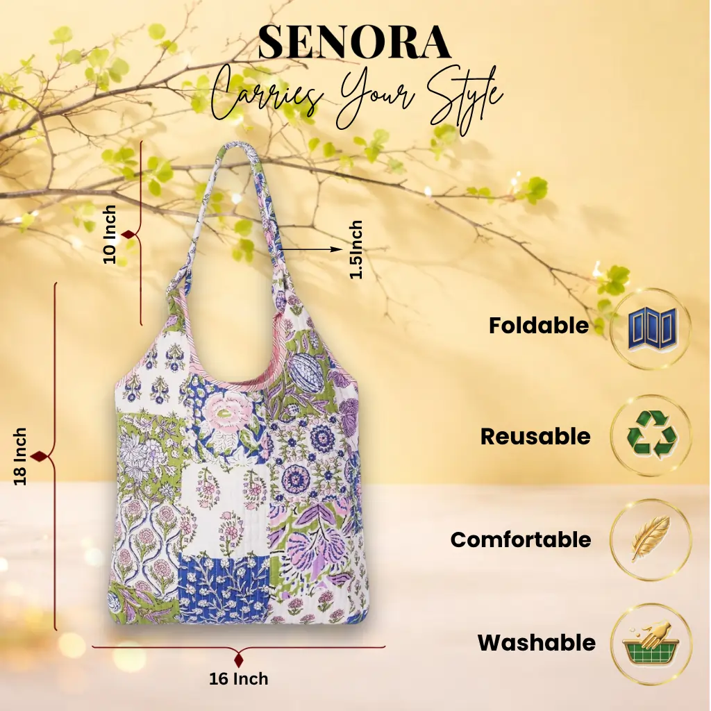 SENORA multicolor cotton tote bag for women India