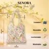 senora lifestyle floral cotton tote bag for women