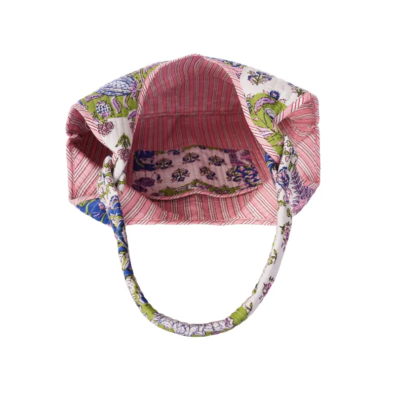 handmade cotton tote bag fabric detail SENORA India