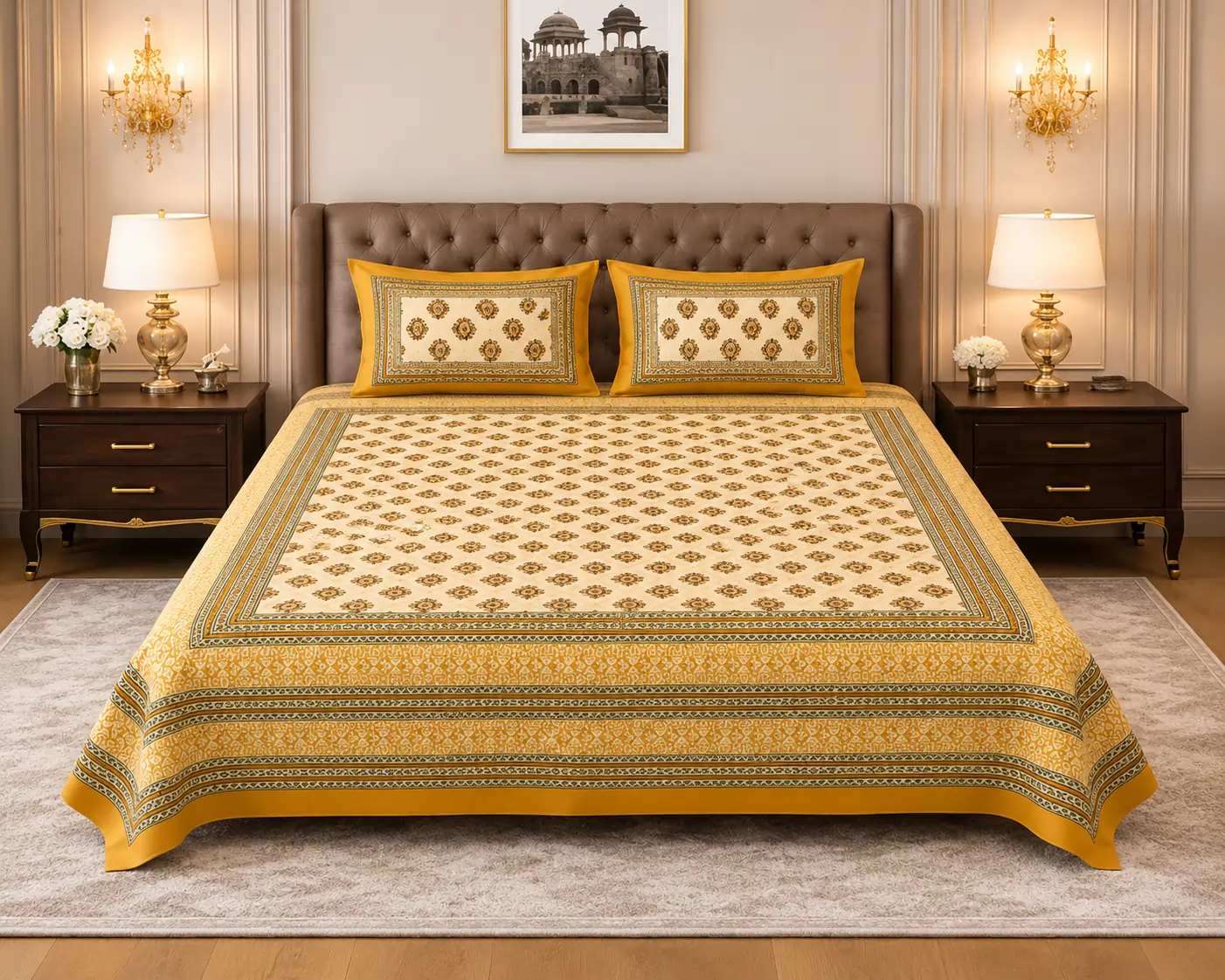 SENORA Lifestyle premium floral cotton bedsheet