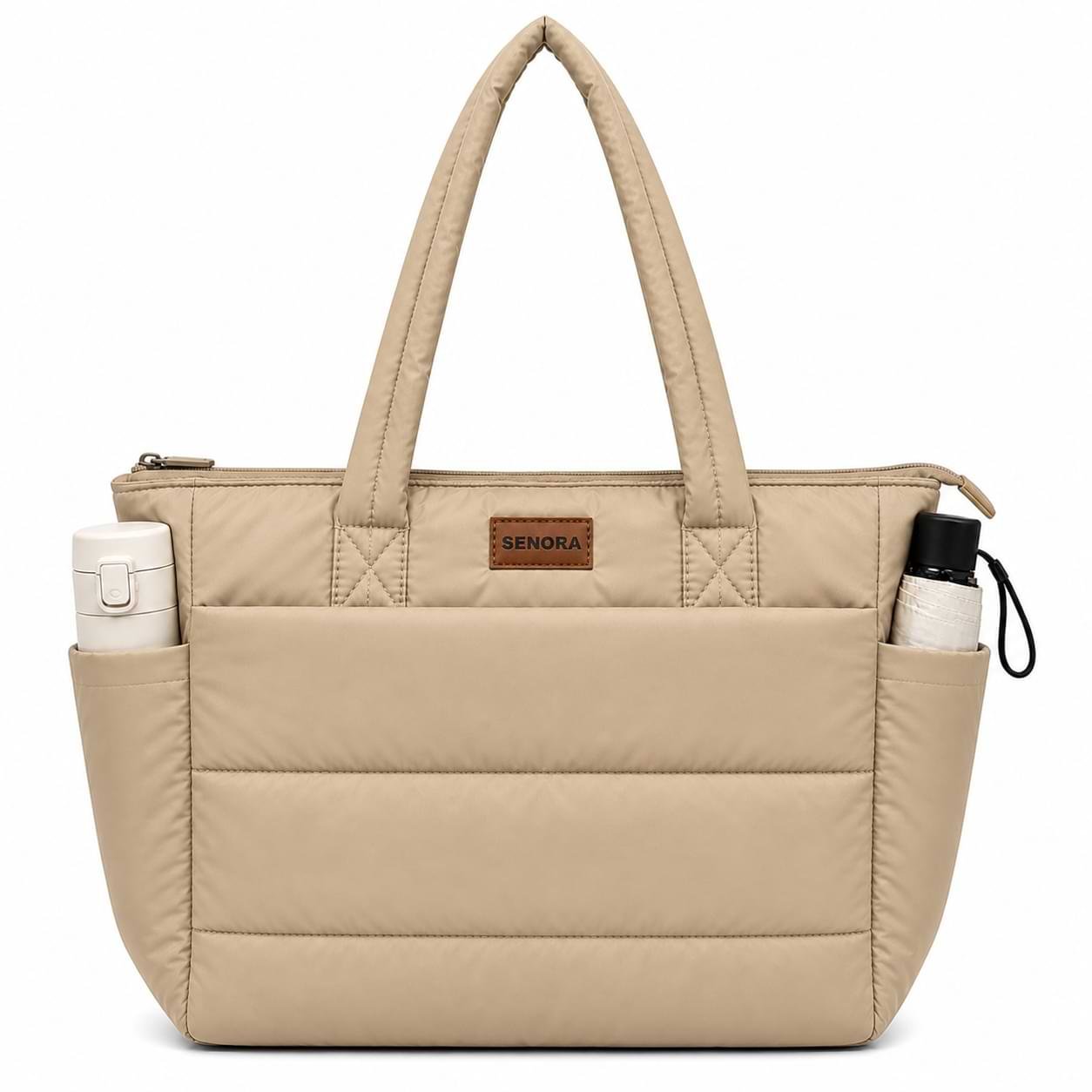 SENORA Padded Nylon Tote Bag for Women – Lightweight Quilted Handbag SENORA Padded Nylon Tote Bag for Women – Lightweight Quilted Handbag
