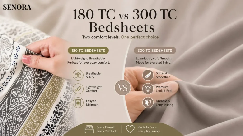180 TC vs 300 TC Bedsheets Understanding the Difference & Benefits
