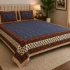 Elegant king size cotton bedsheet with ethnic print