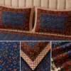Traditional hand block floral bedsheet design