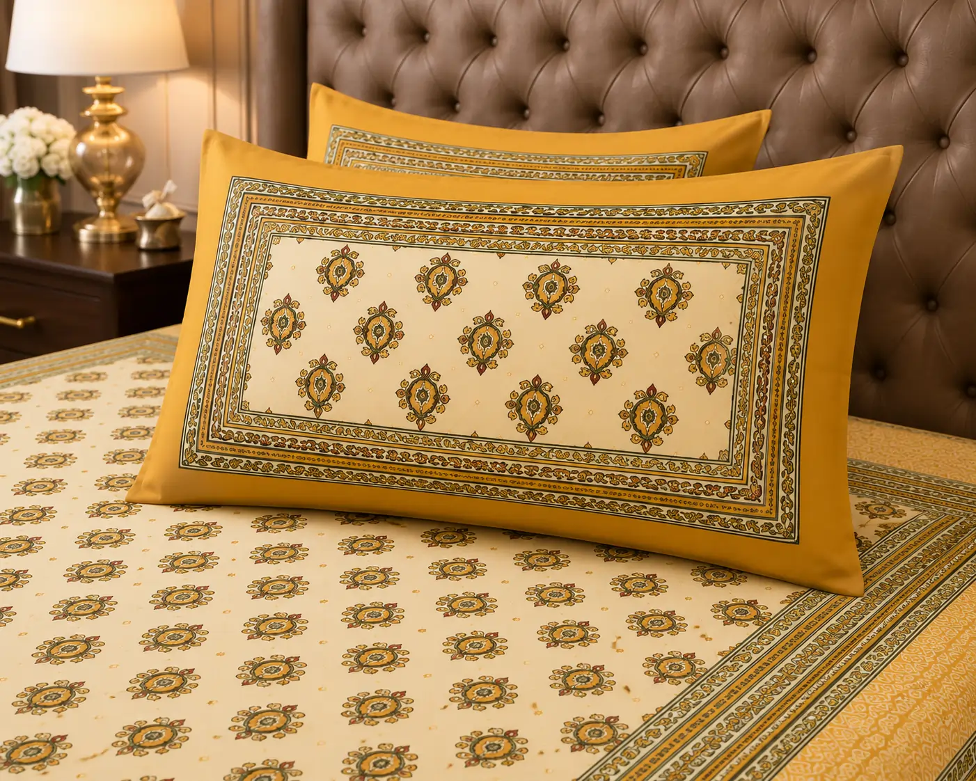 Traditional floral Jaipuri bedsheet by SENORA Lifestyle