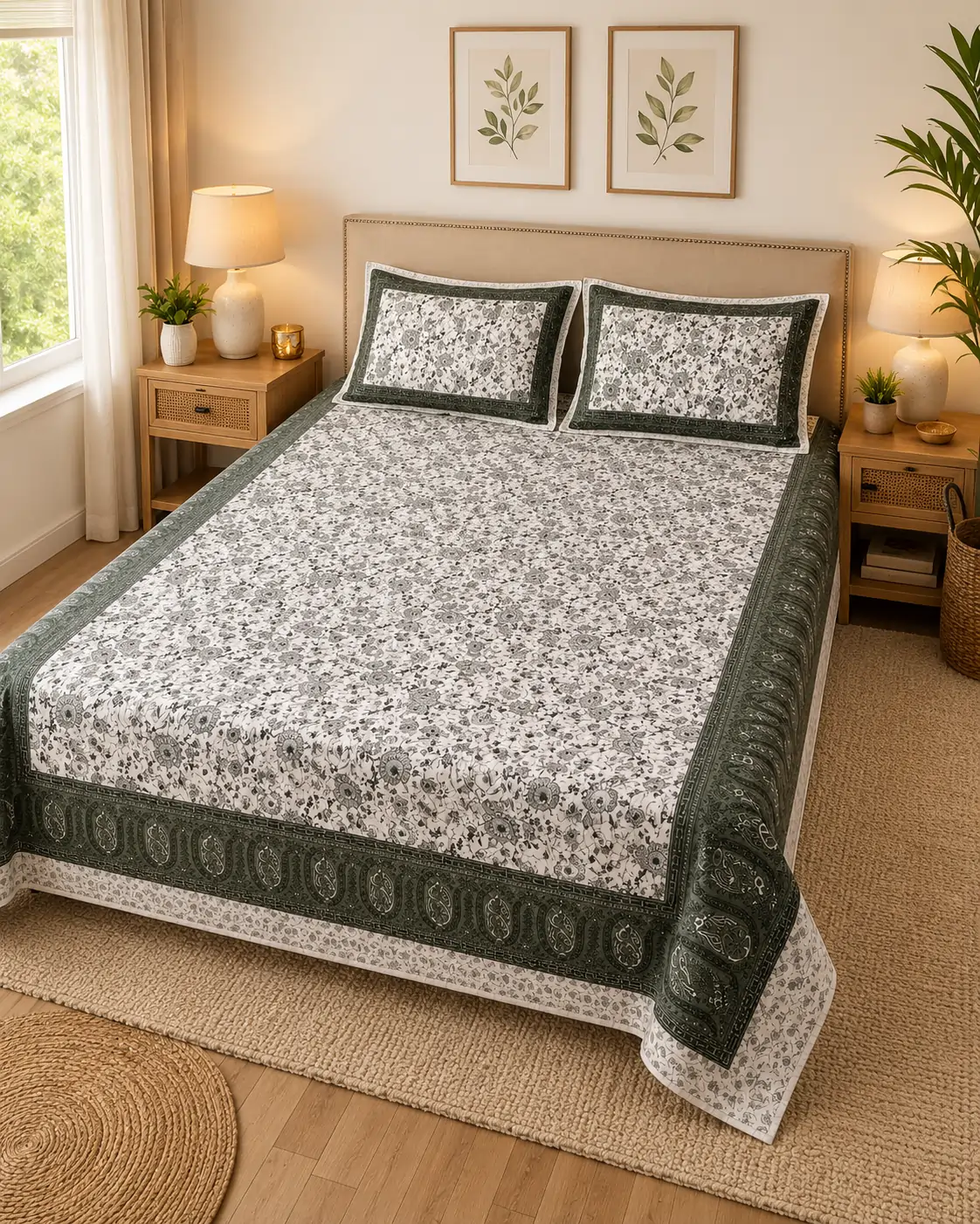 SENORA Lifestyle floral printed bedsheet
