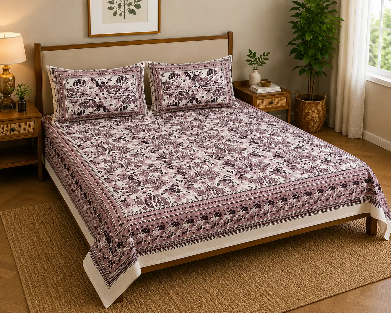 SENORA Lifestyle cotton bedsheet with pillow covers
