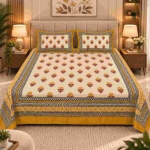 Add Traditional Elegance to Your Bedroom with SENORA’s Luxury Jaipuri Cotton Bedsheet