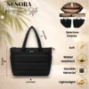 SENORA Padded Tote Bag for Women – Lightweight Quilted Handbag with Zipper Closure SENORA Padded Tote Bag for Women – Lightweight Quilted Handbag with Zipper Closure