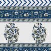 Premium Cotton Warm Ivory & Royal Persian Blue Bedsheet Set with Matching Pillow Covers