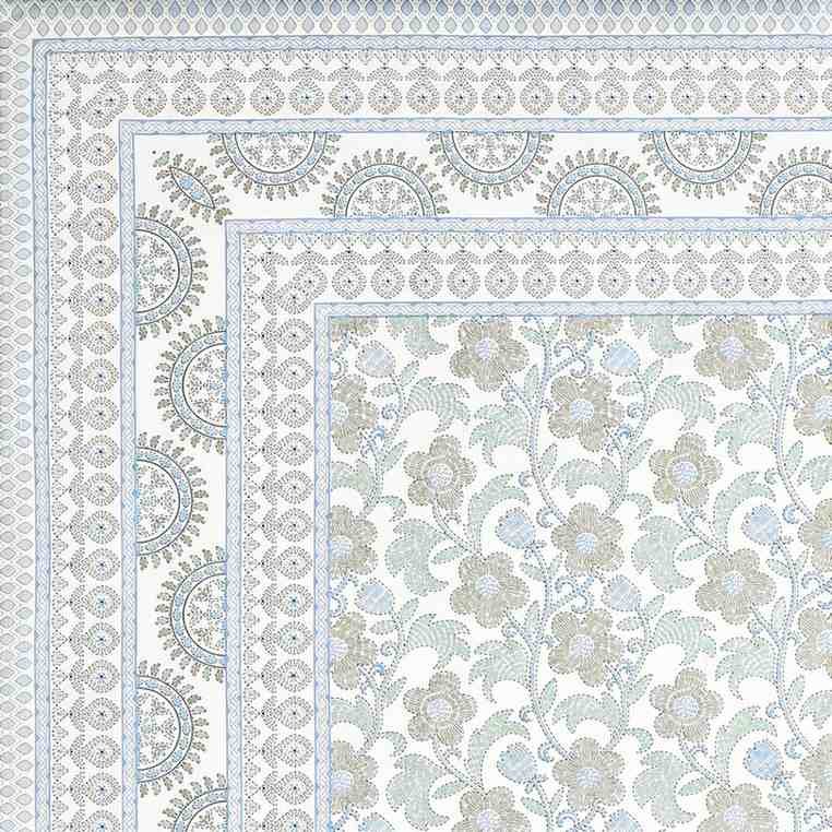 100% cotton Super King Size Jaipuri floral bedsheet 108x108 inches