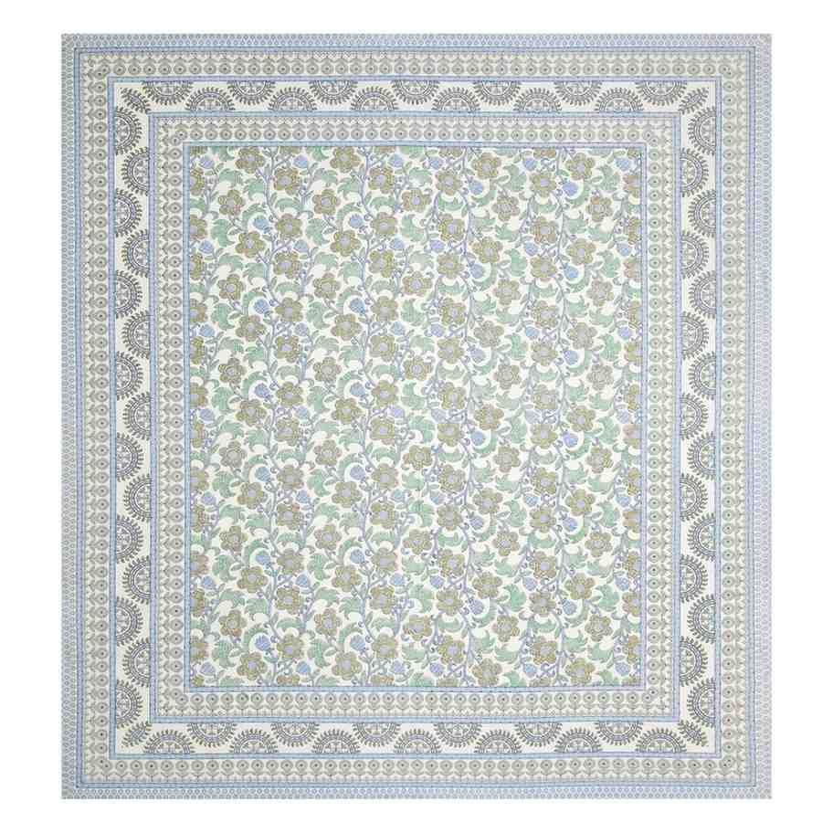 Jaipuri block print floral bedsheet with matching pillow covers