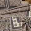 Jaipuri-inspired grey cotton bedsheet with 2 pillow covers