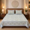 Premium floral Jaipuri block print cotton super king bedsheet